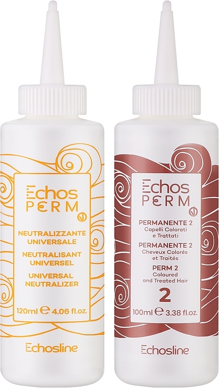 Набор для завивки волос - Echosline Echos Perm 2 Coloured And Treated Hair Kit — фото N2