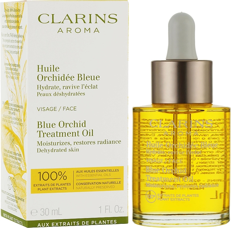 Масло для лица для обезвоженной кожи - Clarins Blue Orchid Face Treatment Oil — фото N2