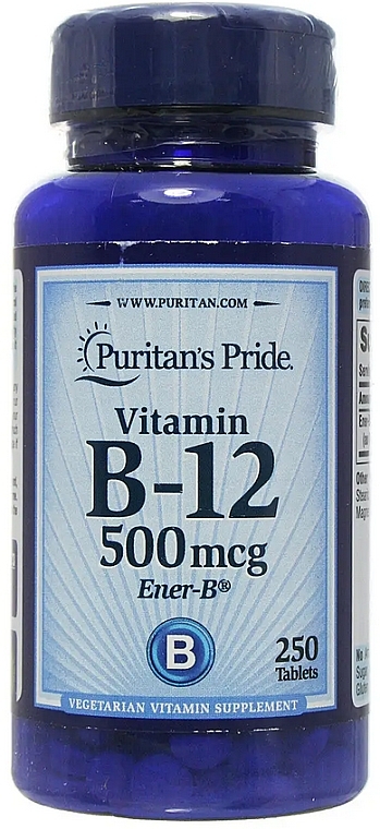 Диетическая добавка "Витамин B12", 500 мкг - Puritan's Pride Vitamin B-12 — фото N1