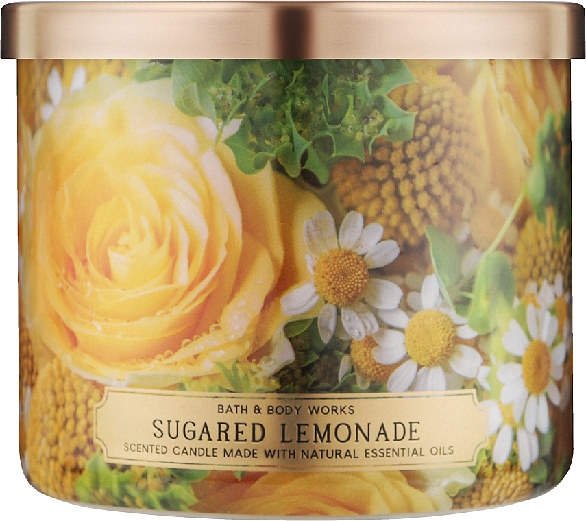 Аромасвеча 3-х фитильная - Bath and Body Works Sugared Lemonade Candle — фото N1