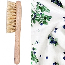 Набор - LullaLove Blueberry (hair brush + muslin washcloth) — фото N2