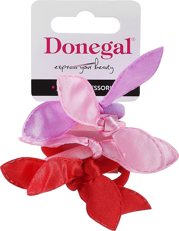 Резинки для волос, 5 шт., FA-5682+1, красная + розовая + фиолетовая - Donegal — фото N1