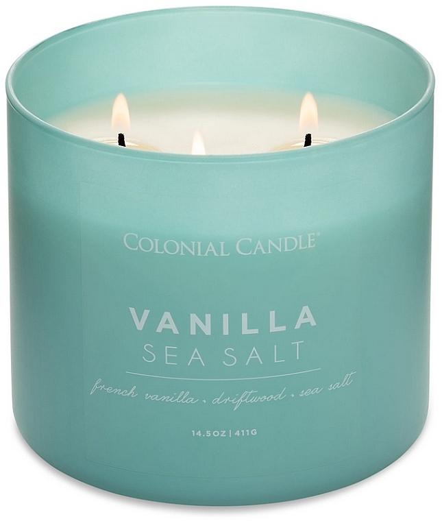 Ароматическая свеча с тремя фитилями - Colonial Candle Scented With Three Wicks Vanilla Sea Salt — фото N1