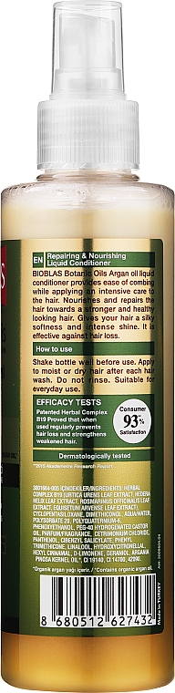 Кондиционер-спрей для волос с аргановым маслом - Bioblas Botanic Oils — фото N2