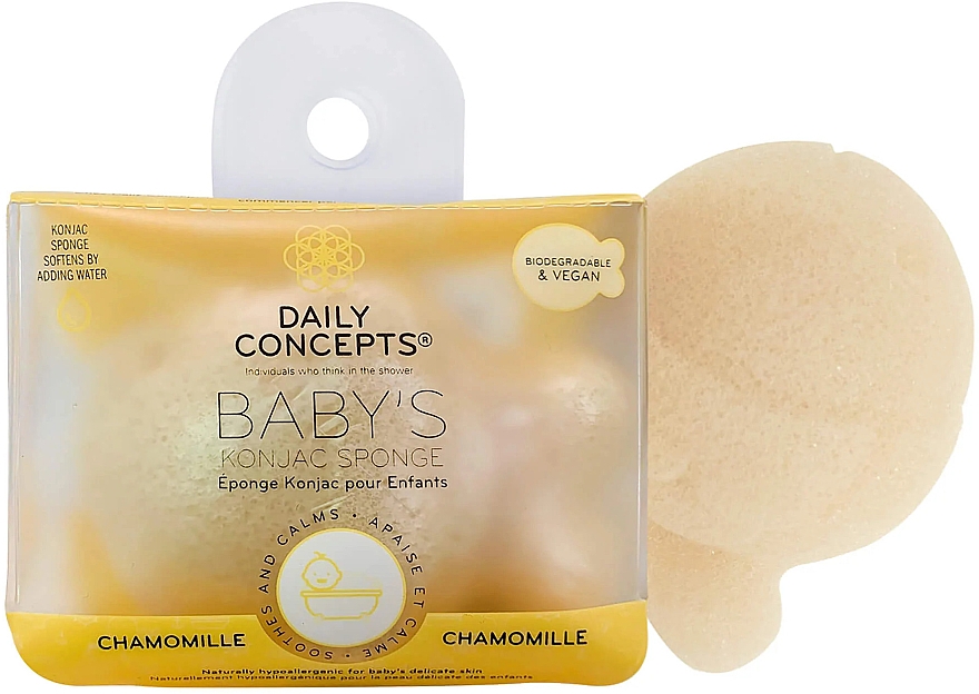 Мочалка-спонж для детей "Ромашка" - Daily Concepts The Daily Baby Konjac Sponge Chamomile — фото N2