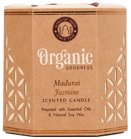 Ароматизированная свеча банке - Song of India Organic Goodness Madurai Jasmine Soy Wax Candle — фото N1