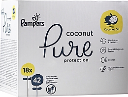 Парфумерія, косметика Дитячі вологі серветки, 18x42 шт. - Pampers Pure Coconut