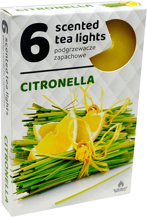 Чайні свічки "Цитронелла", 6 шт. - Admit Scented Tea Light Citronella — фото N1