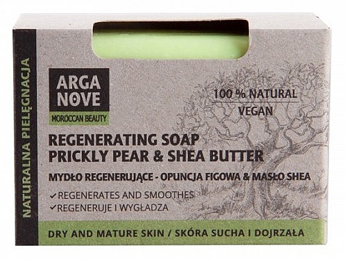Натуральное мыло с маслом ши и опунцией - Arganove Prickly Pear & Shea Butter Regenerating Soap — фото N1