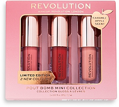 Набір - Makeup Revolution Caramel Apple Mini Pout Bomb Lip Gloss Set (lipgloss/3x2.2ml) — фото N6