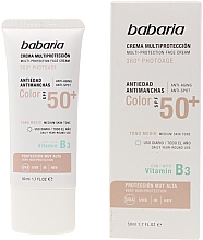 Сонцезахисний крем проти пігментних плям - Babaria Multi-Protection Spf 50+ Face Cream — фото N1
