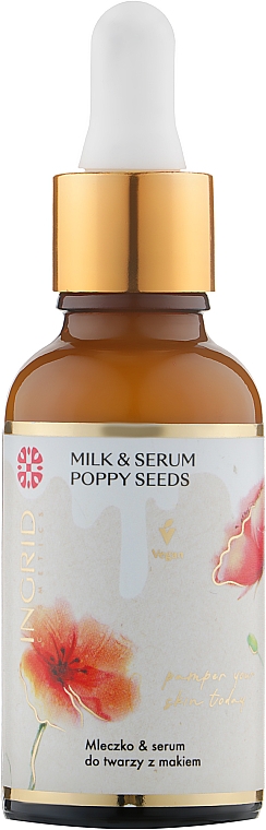 Молочко-сыворотка для лица с маслом Мака - Ingrid Cosmetics Vegan Milk & Serum Poppy Seeds