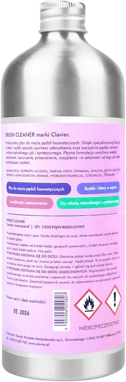 Профессиональная жидкость для чистки кистей с натуральной и синтетической щетиной - Clavier Brush Cleaner  — фото N3