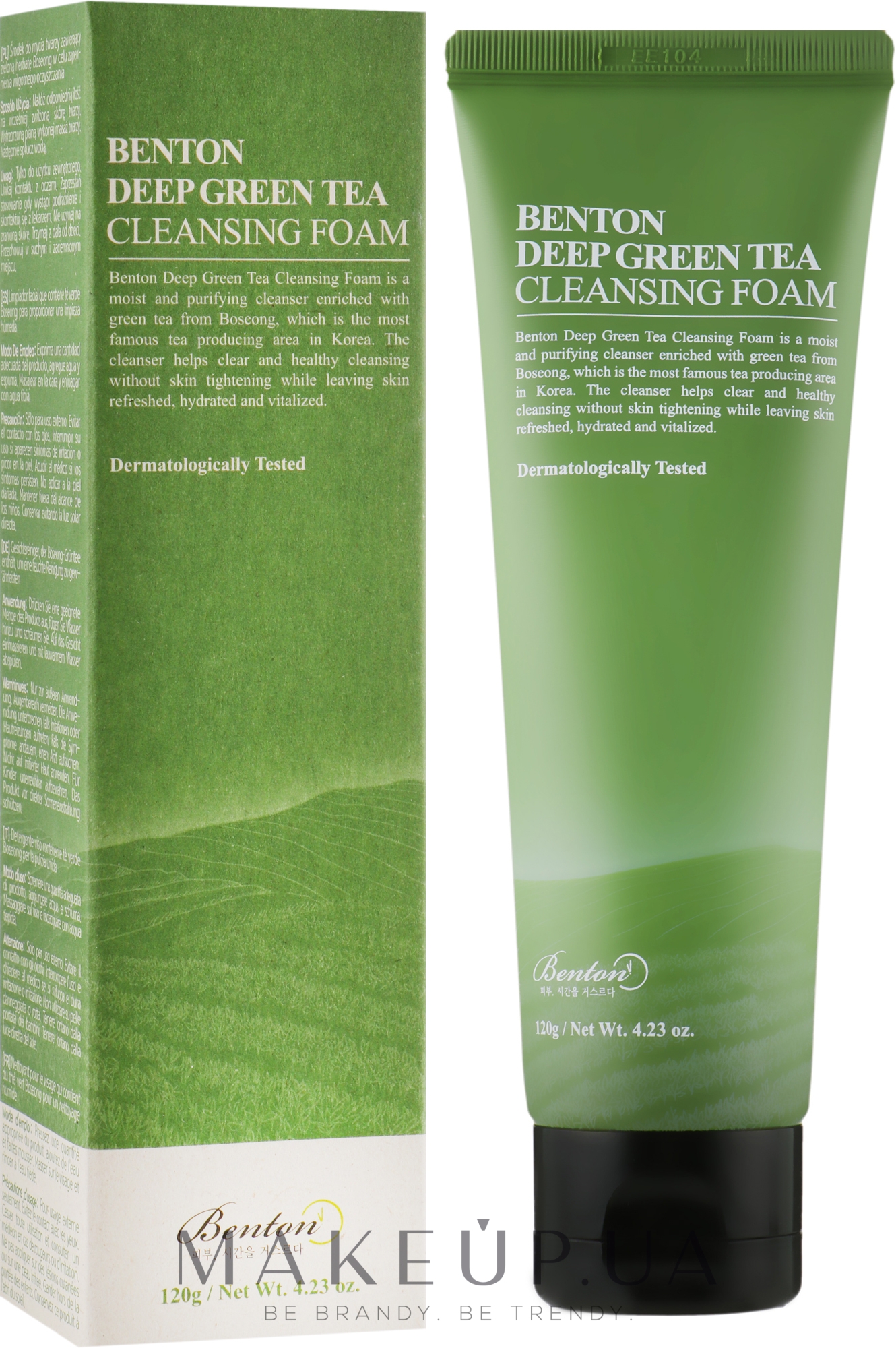 Очищающая пенка для умывания с экстрактом зеленого чая - Benton Deep Green Tea Cleansing Foam  — фото 120g