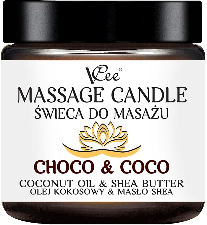 Массажная свеча с кокосовым маслом и маслом ши - VCee Massage Candle Choco & Coco Coconut Oil & Shea Butter