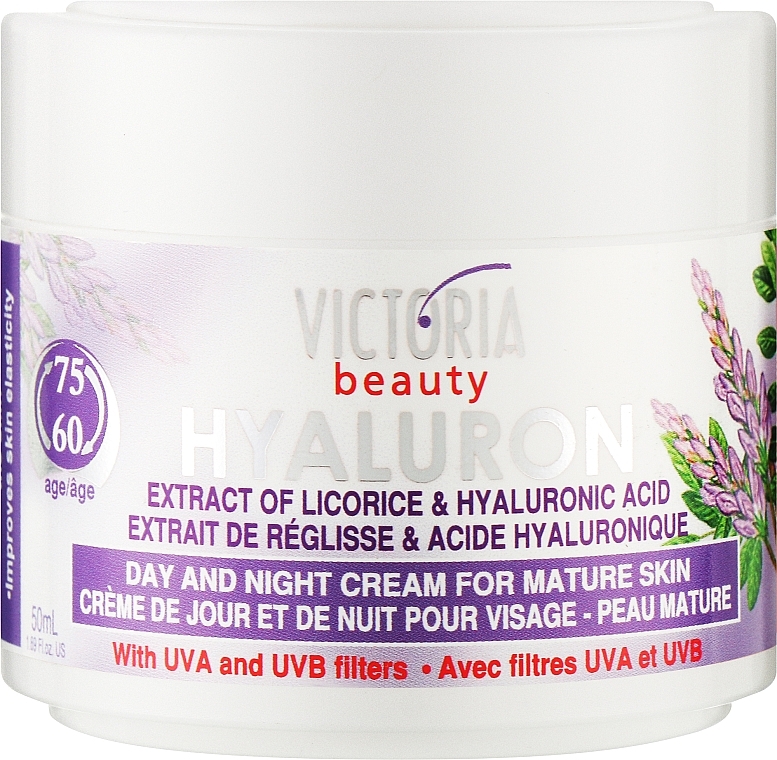 Крем для обличчя з лакрицею - Victoria Beauty Hyaluron Day & Night For Mature Skin 60-75 Age — фото N1