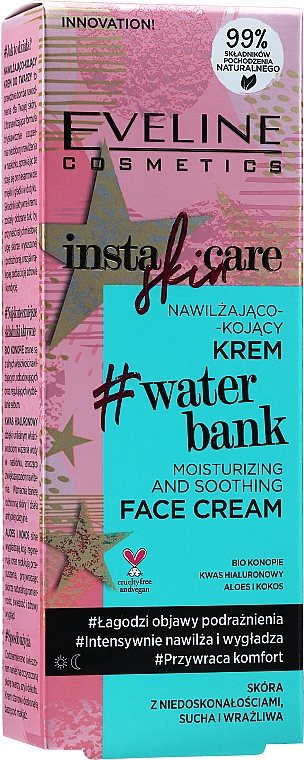 Увлажняюший крем для лица - Eveline Cosmetics Insta Skin Care #Water Bank — фото N3