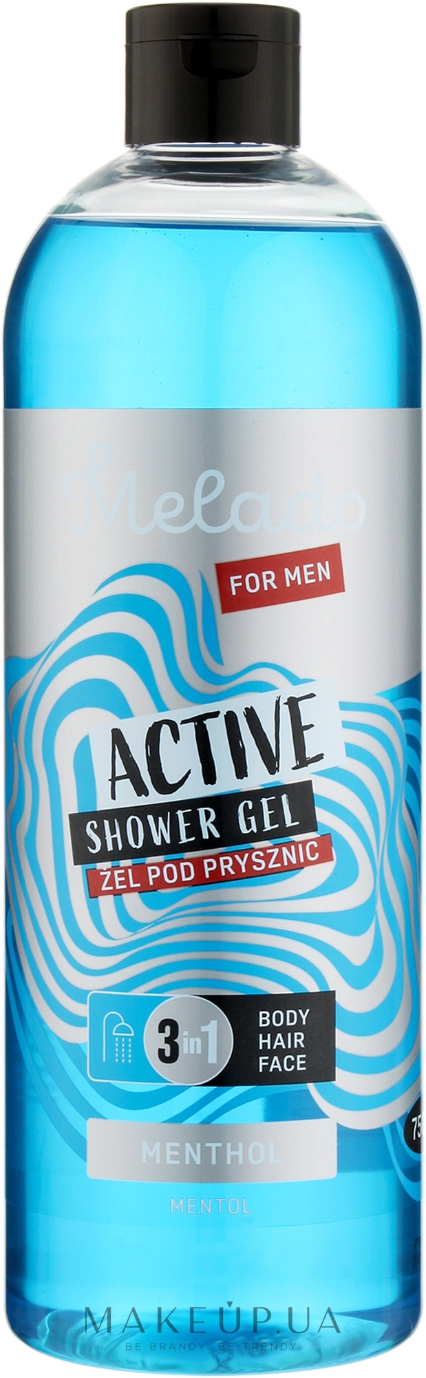 Гель для душа мужской 3в1 с ментолом - Natigo Melado For Men Active 3in1 Shower Gel — фото 750ml