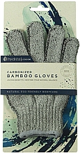 Рукавички для масажу й пілінгу з натуральним вугіллям - Hydrea London Carbonized Exfoliating Bamboo Shower Gloves — фото N2