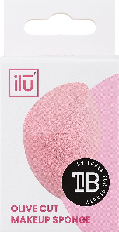 Спонж для макияжа с плоским срезом, розовый - Ilu Sponge Olive Cut Pink — фото N2