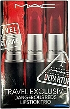 Парфумерія, косметика Помада для губ - MAC Travel Exclusive Dangerous Reds Lipstick Trio (lipstick/3x3g)