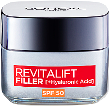 Денний антивіковий крем-догляд SPF50 з гіалуроновою кислотою - L’Oréal Paris Revitalift Filler [HA] — фото N1