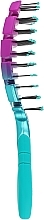 Щетка для быстрой сушки волос c мягкой ручкой, фиолетово-голубая - Wet Brush Pro Flex Dry Ombre Teal — фото N2