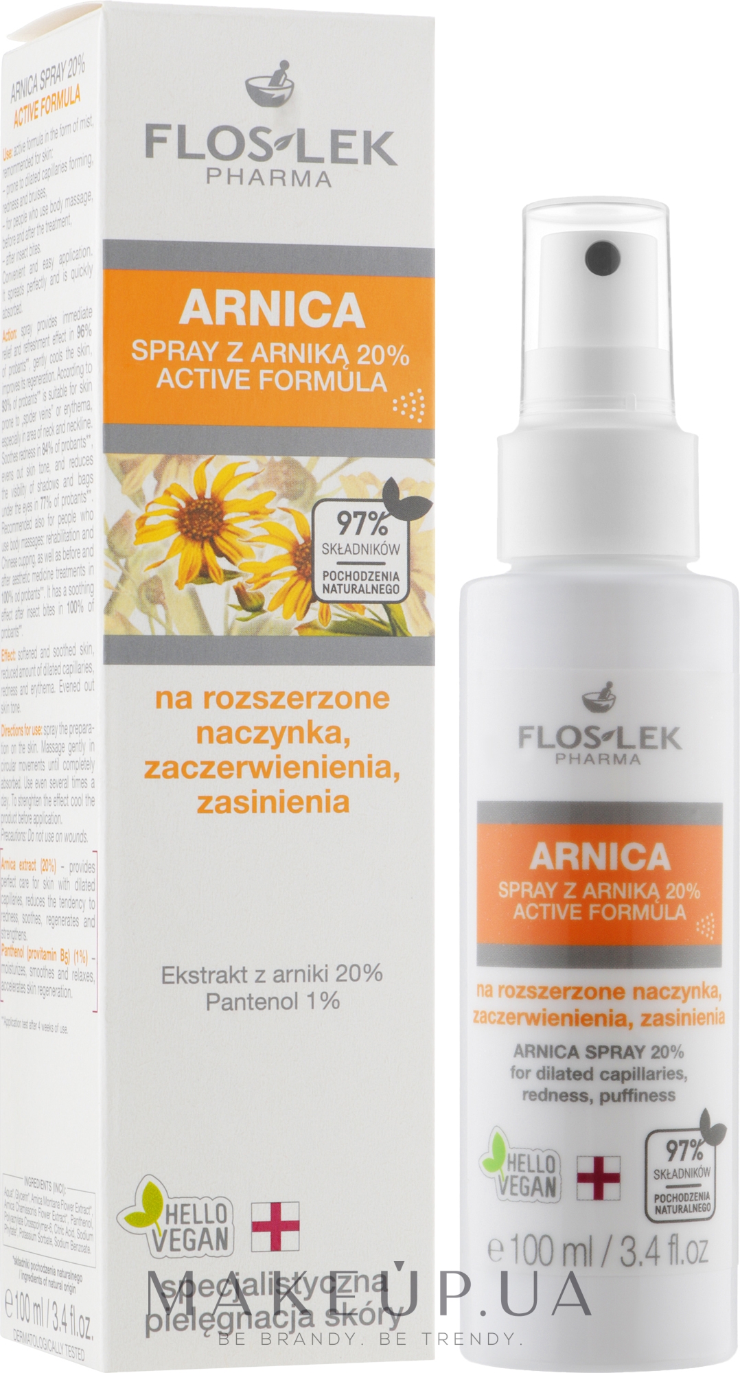 Спрей для лица "Арника" - Floslek Arnica Spray 20% — фото 100ml