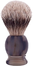 Парфумерія, косметика Помазок, 12 розмір - Plisson Horn & High Mountain White Shaving Brush