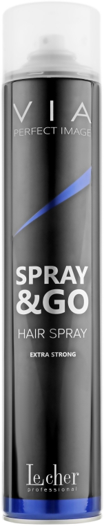 Лак  для волосся, екстрасильна фіксація - Lecher Professional Via Perfect Image Spray & Go Strong Hairspray — фото N1