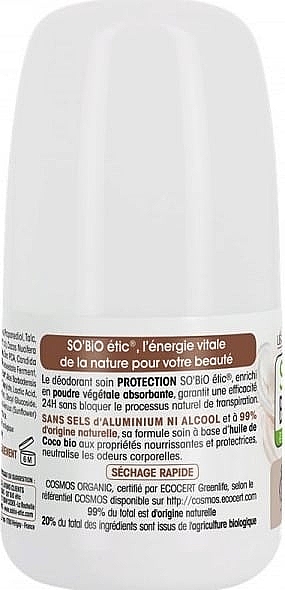 Дезодорант шариковый с кокосовым маслом - So'Bio Etic Protection Care Organic Coconut Oil Deodorant  — фото N2