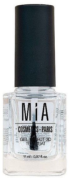 Закрепитель для лака - Mia Cosmetics Paris Gel Effect 3D Top Coat — фото N1