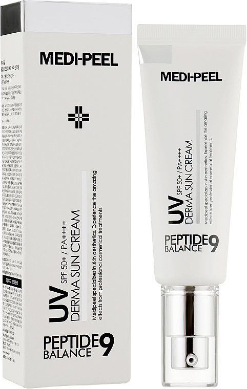 Сонцезахисний крем з пептидами - Medi-Peel Peptide 9 UV Derma Sun Cream SPF 50+ PA+++ — фото N2