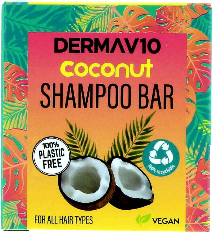 Шампунь твердий для волосся з кокосом - Derma V10 Shampoo Bar Coconut — фото N1