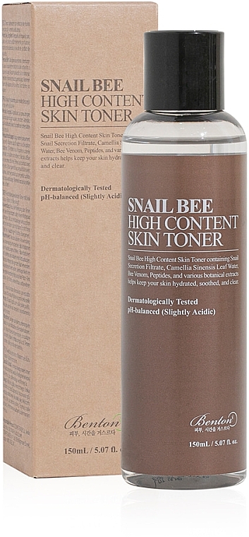 Тонер з високим вмістом муцину равлика та бджолиним ядом - Benton Snail Bee High Content Skin — фото N1