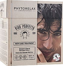 Духи, Парфюмерия, косметика УЦЕНКА Набор - Phytorelax Laboratories Men Care Treatment Viso Perfetto (sh/gel/200ml + f/cr/50ml) *