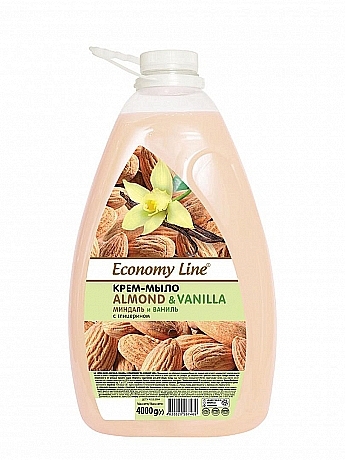 Крем-мыло с глицерином "Миндаль и ваниль " - Economy Line — фото N1