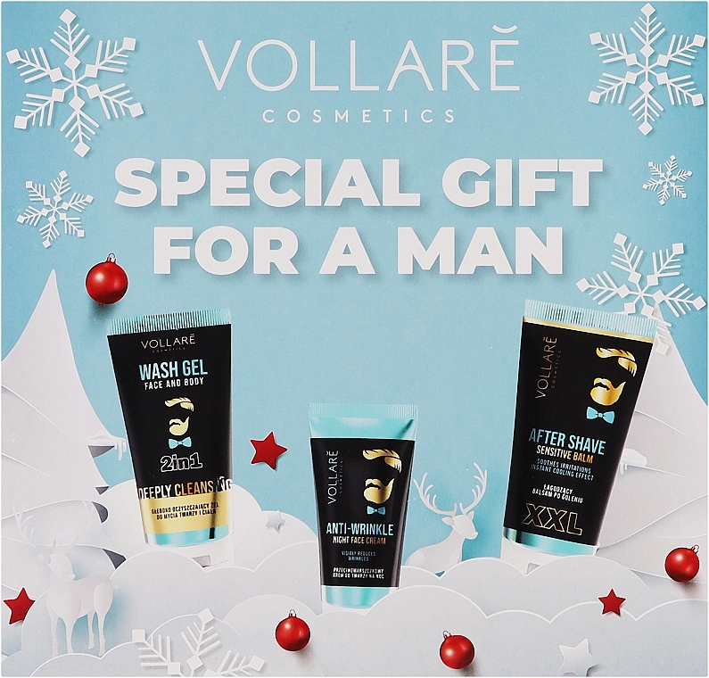 Набір - Vollare Special Gift For A Man (sh/gel/150 ml + f/cr/50 ml + ash/balm/200 ml) — фото N1