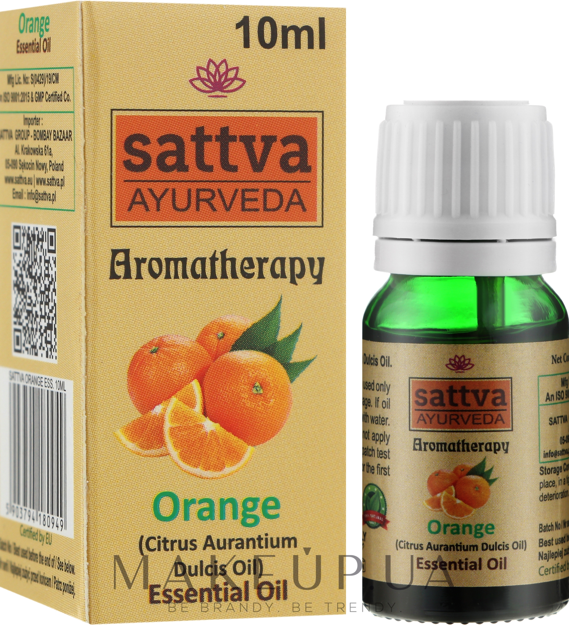 Эфирное масло "Апельсин" - Sattva Ayurveda Orange Essential Oil — фото 10ml