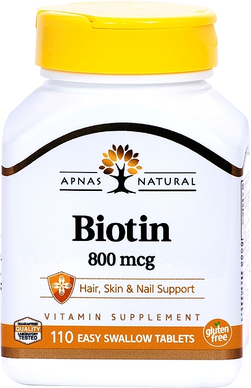 Харчова добавка "Біотин", 110 таблеток - Apnas Natural — фото N1
