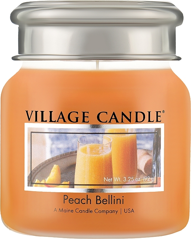 Ароматична свічка у банці «Персиковий белліні» - Village Candle Peach Bellini — фото N1