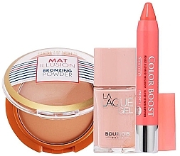 Духи, Парфюмерия, косметика Набор - Bourjois Summer Glow (lip-crayon/2.75gr + powder/15gr + laq/gel/10ml)