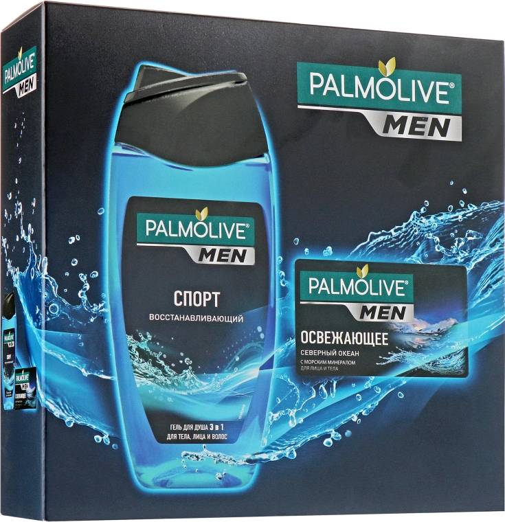 Набор "Спорт и Северный океан" - Palmolive Men (sh/gel/250ml + soap/90ml)