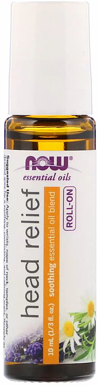 Олія від головного болю, кульковий аплікатор - Now Foods Essential Oils Head Relief Roll-On — фото N1