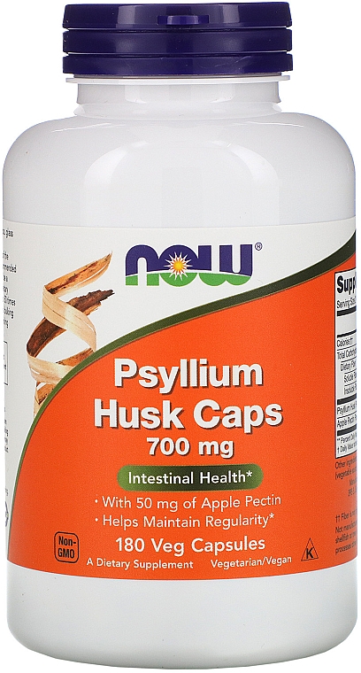 Капсулы "Шелуха семян подорожника Псиллиум", 700 мл - Now Foods Psyllium Husk Caps — фото N1
