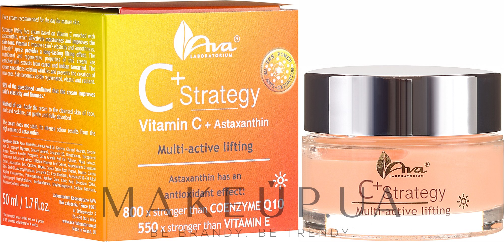 Денний крем для обличчя з вітаміном С - Ava Laboratorium C+ Strategy Multi-Active Lifting Face Cream — фото 50ml
