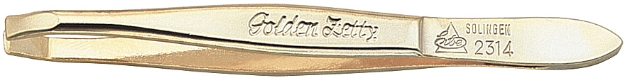 Пинцет золотой, скошенный, 8 см - Erbe Solingen — фото N1