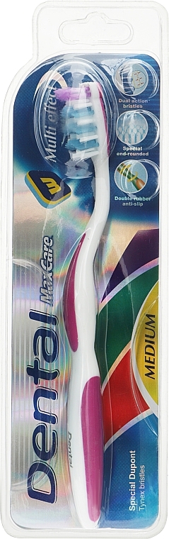 Зубна щітка "Multi Effect", малинова - Dental Toothbrus — фото N1