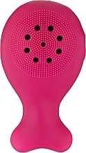 Силіконова щіточка для вмивання і очищення обличчя "Рибка", малинова - Puffic Fashion PF-230 — фото N2