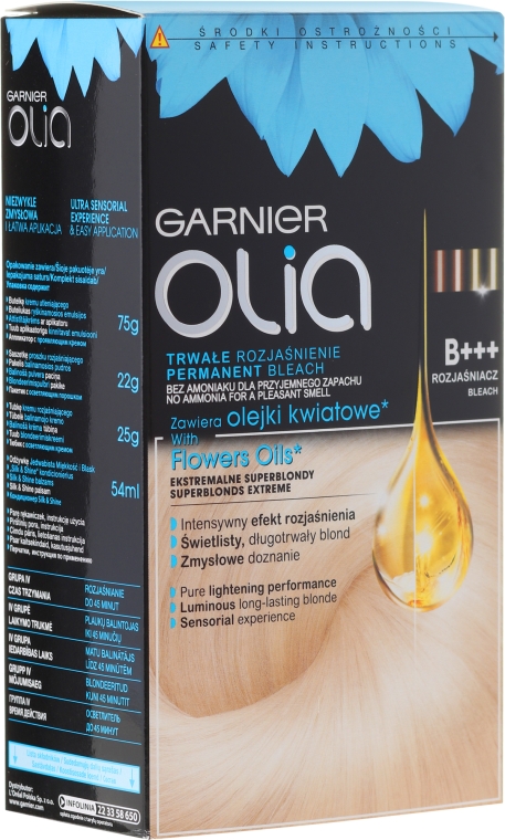 Освітлювач для волосся - Garnier Olia Superblonds Extreme B+++